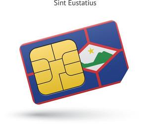 Sint Eustatius SIM Card with Flag vector image