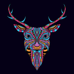 stylized deer in ethnic Vector Image