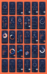 different ui ux gui screens and flat web icons vector image