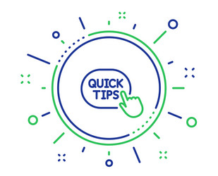 quick tips click line icon helpful tricks sign vector image