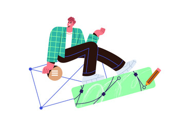 web designer creates user interface creative vector image