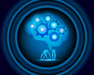 ai digital artificial intelligence and brain vector image