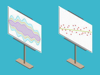 business chart board set of graphs data vector image