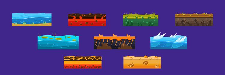 different ground game platform level design vector image