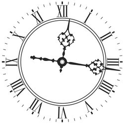 elegant clock face with roman numerals vector image