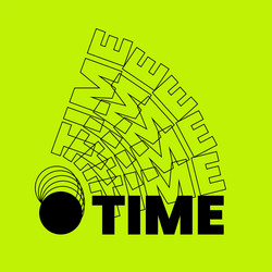font design with word time and analogue clock head vector image
