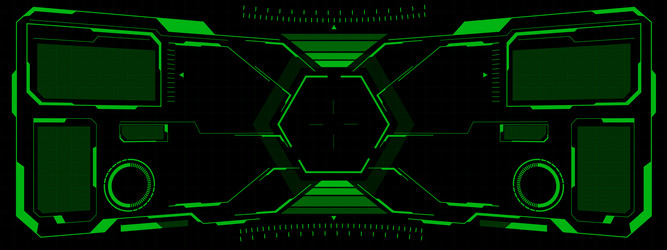 hud sci-fi interface screen view green circular vector image