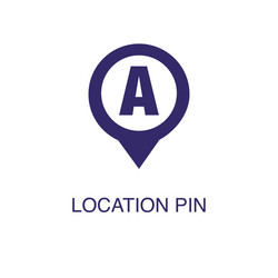 location pin element in flat simple style on white vector image