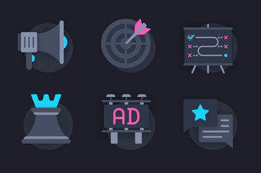 Marketing web concept of 3d paper icons set vector