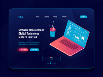 software development isometric programming vector image