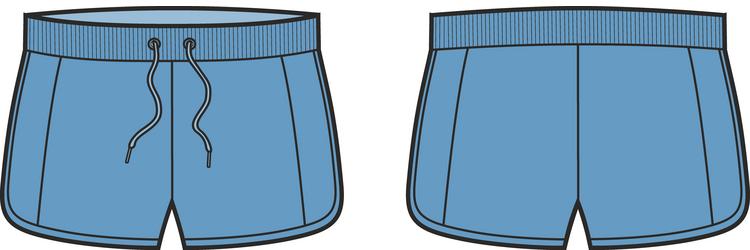 Sport shorts front and back fashion cad vector