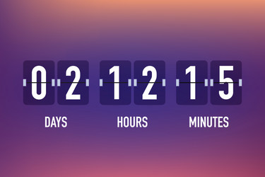 ui app digital count down circle board meter vector image