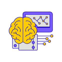 ai brain computing analysis vector image