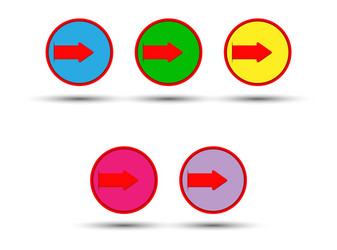 arrow in circle color set elements vector image