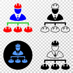 engineer hierarchy eps icon with contour vector image