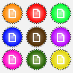 Text file document icon sign a set of nine vector