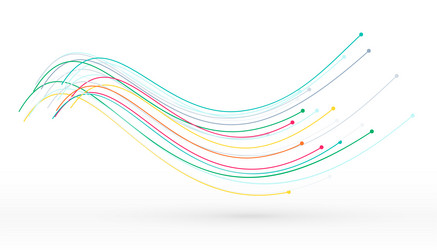 abstract colorful flowing motion lines backdrop vector image