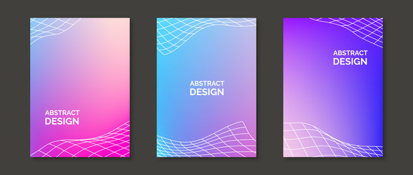 abstract gradient backgrounds with wavy grid vector image