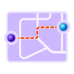 city map background design with path between vector image