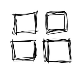 Hand drawn set objects for design use black Vector Image