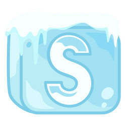 Ice cube letter s vector