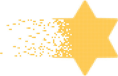 six pointed star dissolved pixel icon vector image