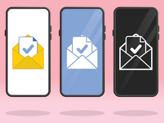 smartphone email check mark file document vector image
