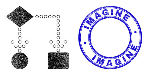 textured imagine seal and grunge block vector image