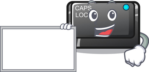 with board capslock button on a computer cartoon vector image
