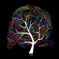 abstract swirl tree for your design vector image