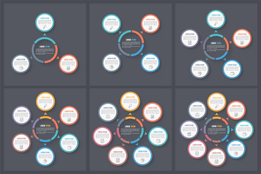 Circle Infographic Templates - Workflow & Data vector image