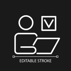individual tasks pixel perfect white linear icon vector image