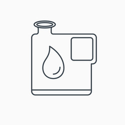 jerrycan icon petrol fuel can with drop sign vector