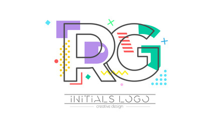 letters r and g merging of two initials vector image