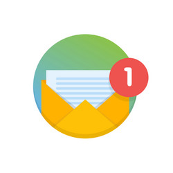 mail envelope icon with documents email send vector image