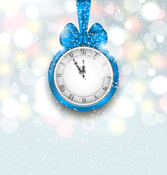 New year midnight shimmering background with clock vector