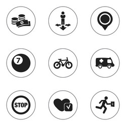 set of 9 editable complex icons includes symbols vector image