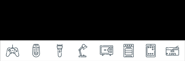 electronics line icons linear set quality vector image