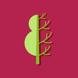 flat icon design collection tree in winter vector image