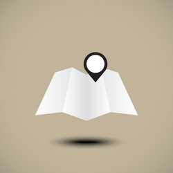 map with pointer icon vector image
