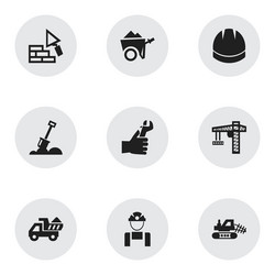 Set of 9 editable structure icons includes vector