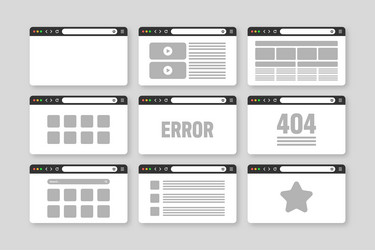 web browser window pages layout with toolbar vector image