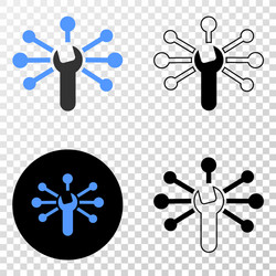 wrench links eps icon with contour version vector image