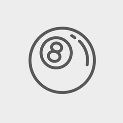 Billiard ball thin line icon Royalty Free Vector Image