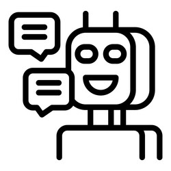 chatbot having a conversation using speech bubbles vector image