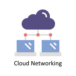 cloud networking flat icon style vector image