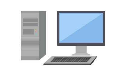 Computer Monitor and System Unit vector image