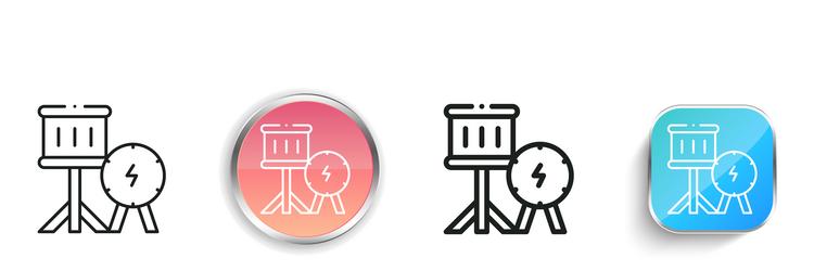 drum icon thin linear regular and button style vector image
