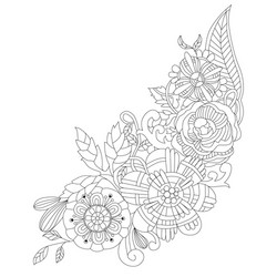 flowers for coloring book adults Vector Image