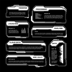 white futuristic hud ui elements sci-fi user vector image